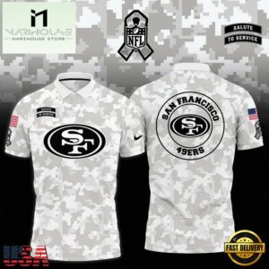 NFL San Francisco 49ers Camo 2024 Salute to Service Polo Shirt