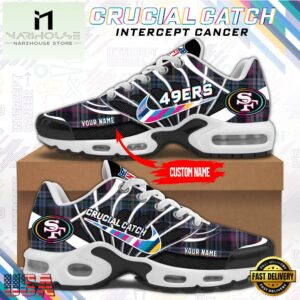 NFL San Francisco 49ers Crucial Catch Intercept Cancer Air Max Plus Shoes Sneaker