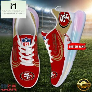 NFL San Francisco 49ers Custom Rainbow Atmospheric Cushion Running Shoes, Women's Sneaker