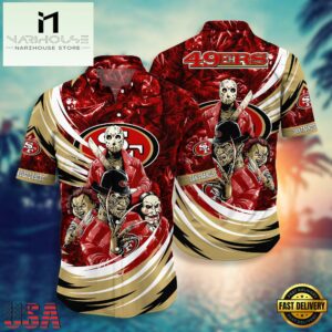 NFL San Francisco 49ers Halloween Horror Movies Summer Hawaiian Shirts