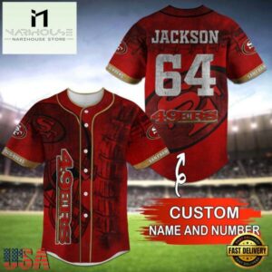 NFL San Francisco 49ers Personalized Baseball Jersey, Football Team Design Jersey Shirt