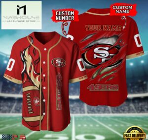 NFL San Francisco 49ers Team Logo Litmited Edition Baseball Jersey