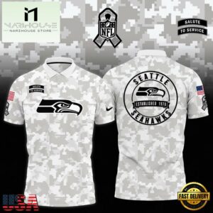NFL Seattle Seahawks Camo 2024 Salute to Service Polo Shirt