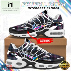 NFL Seattle Seahawks Crucial Catch Intercept Cancer Air Max Plus Shoes Sneaker