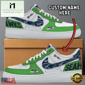 NFL Seattle Seahawks Logo Team Design Custom Air Force 1 Shoes