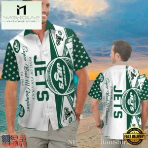 NFL Super Bowl III Champions Commemorative NY Jets Hawaiian Shirt, Tournament Football Hawaiian Shirts 9 NFL Super Bowl III Champions Commemorative NY Jets Hawaiian Shirt