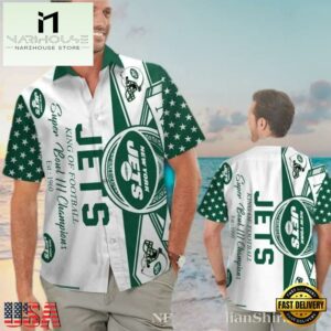 NFL Super Bowl III Champions Commemorative NY Jets Hawaiian Shirt, Tournament Football Hawaiian Shirts 8 NFL Super Bowl III Champions Commemorative NY Jets Hawaiian Shirt