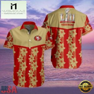 NFL Super Bowl LIV Commemorative San Francisco 49ers Custom Name Aloha Hawaiian Shirt