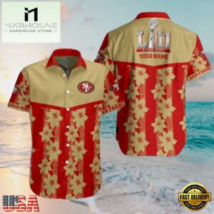 NFL Super Bowl LIV Commemorative San Francisco 49ers Custom Name Aloha Hawaiian Shirt