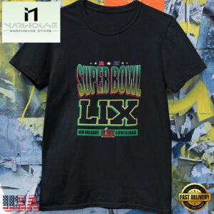 NFL Super Bowl LIX New Orleans Louisiana Unisex T Shirt Black Color