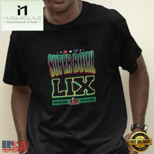 NFL Super Bowl LIX New Orleans Louisiana Unisex T Shirt Black Color