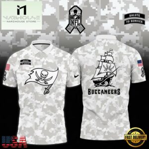 NFL Tampa Bay Buccaneers Camo 2024 Salute to Service Polo Shirt