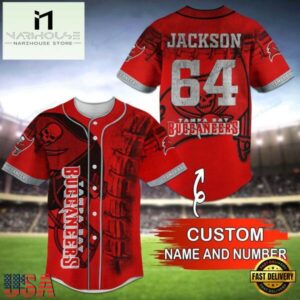 NFL Tampa Bay Buccaneers Personalized Baseball Jersey, Football Team Design Jersey Shirt
