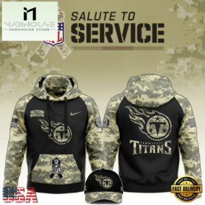 NFL Tennessee Titans 2024 Salute to Service Club Black Camo Hoodie Best Veterans Day Gift