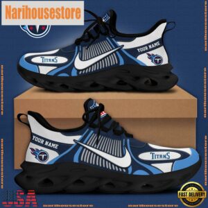 NFL Tennessee Titans Blue White Stripes Logo Custom Clunky Max Soul Shoes