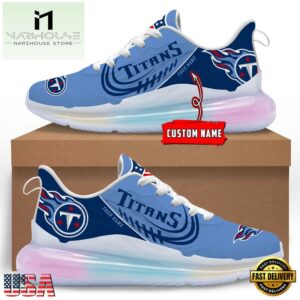 NFL Tennessee Titans Custom Rainbow Atmospheric Cushion Running Shoes, Women's Sneaker