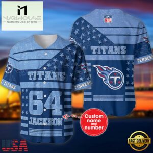 NFL Tennessee Titans Personalized American Flag Baseball Jersey