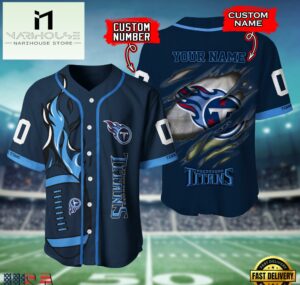 NFL Tennessee Titans Team Logo Litmited Edition Baseball Jersey