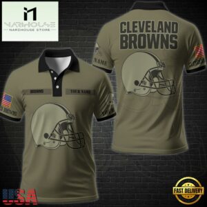 NFL Vetaran Day Cleveland Browns Polo Shirt Custom Your Name