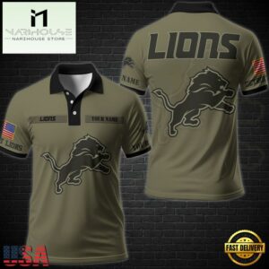 NFL Vetaran Day Detroit Lions Polo Shirt Custom Your Name