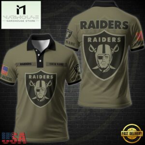 NFL Vetaran Day Las Vegas Raiders Polo Shirt Custom Your Name