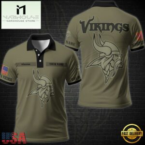 NFL Vetaran Day Minnesota Vikings Polo Shirt Custom Your Name