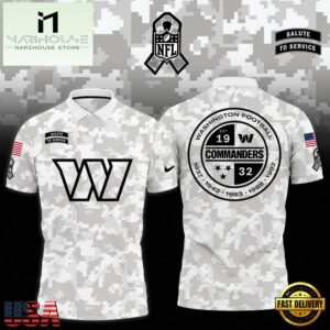 NFL Washington Commanders Camo 2024 Salute to Service Polo Shirt