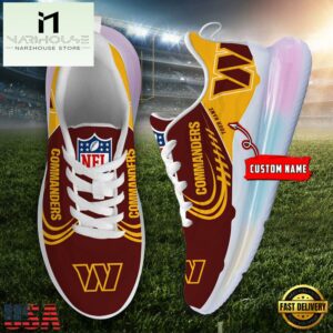 NFL Washington Commanders Custom Rainbow Atmospheric Cushion Running Shoes, Women's Sneaker