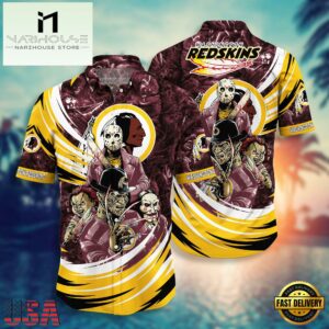 NFL Washington Commanders Halloween Horror Movies Summer Hawaiian Shirts