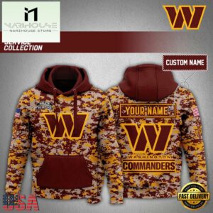 NFL Washington Commanders Nike Arctic Red Camo 2024 Salute to Service Hoodie