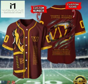 NFL Washington Commanders Team Logo Litmited Edition Baseball Jersey
