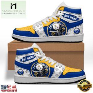 NHL Buffalo Sabres Team Mascot Design Air Jordan 1 Hightop Shoes