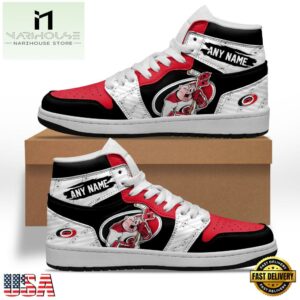 NHL Carolina Hurricanes Team Mascot Design Air Jordan 1 Hightop Shoes