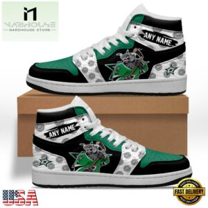 NHL Dallas Stars Team Mascot Design Air Jordan 1 Hightop Shoes