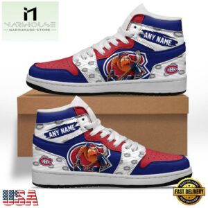 NHL Montreal Canadiens Team Mascot Design Air Jordan 1 Hightop Shoes