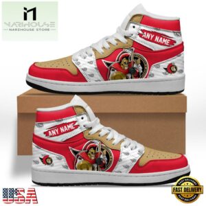 NHL Ottawa Senators Team Mascot Design Air Jordan 1 Hightop Shoes