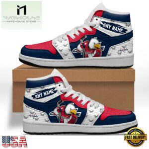 NHL Washington Capitals Team Mascot Design Air Jordan 1 Hightop Shoes