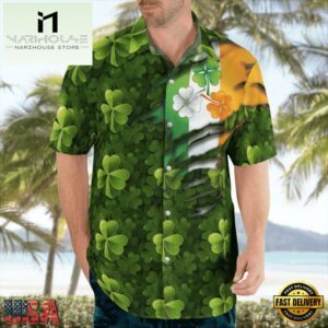 Patrick'S Day Flag And Item Green Clover Background Hawaii Shirt