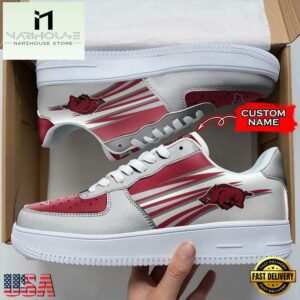 Personalized Name NCAA Arkansas Razorbacks Air Force 1 Shoes