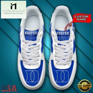 NCAA Custom Name Duke Blue Devils Seminoles Air Force 1 Shoes , Men's Women's Air Force 1 Sneakers Shoes 5 Personalized Name NCAA Duke Blue Devils Seminoles Air Force 1 Shoes