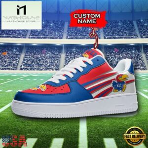 Personalized Name NCAA Kansas Jayhawks Air Force 1 Shoes