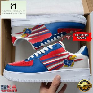 Personalized Name NCAA Kansas Jayhawks Air Force 1 Shoes