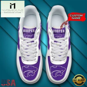 NCAA Custom Name Kansas State Wildcats Air Force 1 Shoes Sneaker , Men's Women's Air Force 1 Sneakers Shoes 5 Personalized Name NCAA Kansas State Wildcats Air Force 1 Shoes Sneaker