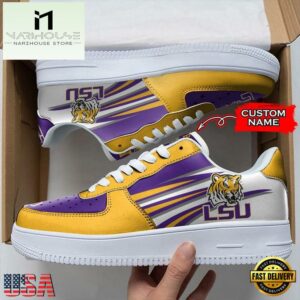Personalized Name NCAA LSU Tigers Air Force 1 Shoes