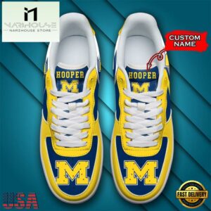 Personalized Name NCAA Michigan Wolverines Air Force 1 Shoes