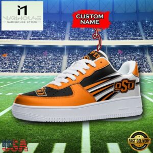 Personalized Name NCAA Oklahoma State Cowboys Air Force 1 Shoes