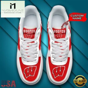 Personalized Name NCAA Wisconsin Badgers Air Force 1 Shoes