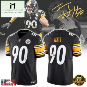 Personalized NFL Pittsburgh Steelers T J Watt White Game Jersey Football Jersey