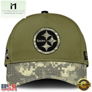 Pittsburgh Steelers 2024 Salute to Service Club Green Camo Cap Gift For Veteran