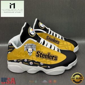 Pittsburgh Steelers NFL Yellow Black Air Jordan 13 Shoes - Gift For Fans